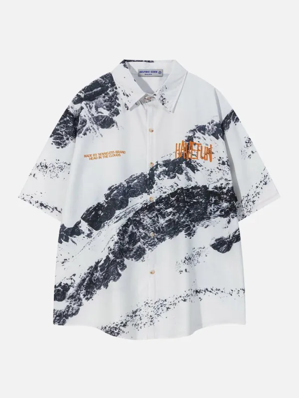 Aelfric Eden Tie Dye Letter Print Short Sleeve Shirts sold by Aelfric Eden