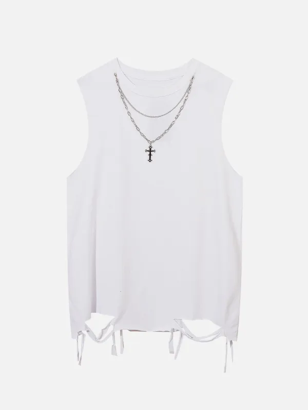 Broken Holes Necklace Tank Top sold by Aelfric Eden