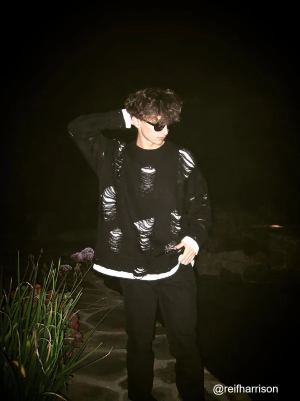 Aelfric Eden Solid Color Hole Sweater sold by Aelfric Eden