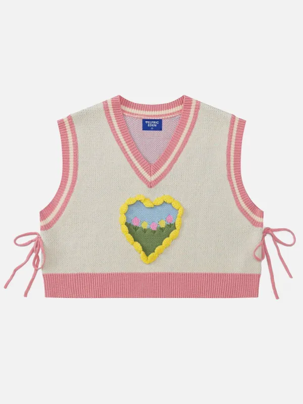 Flower Heart Plaid Sweater Vest sold by Aelfric Eden