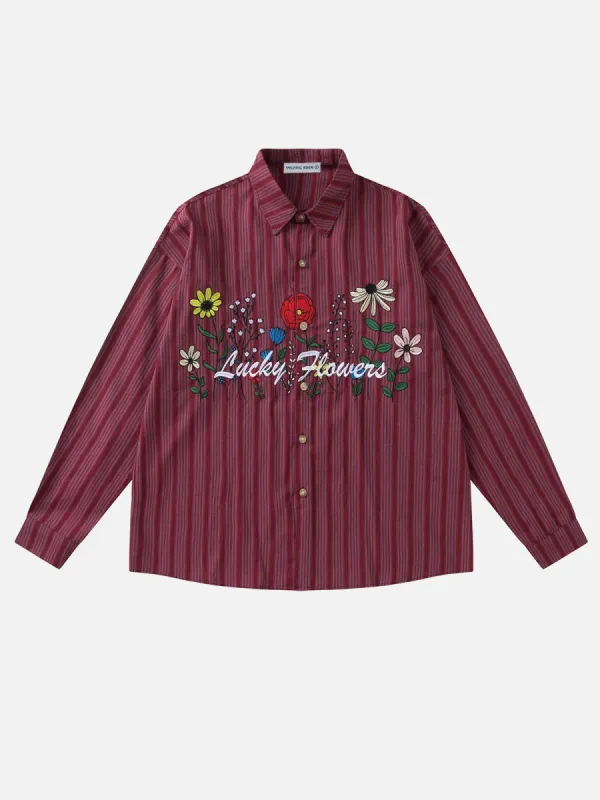 Aelfric Eden Floral Embroidered Long Sleeve Shirt made by Aelfric Eden