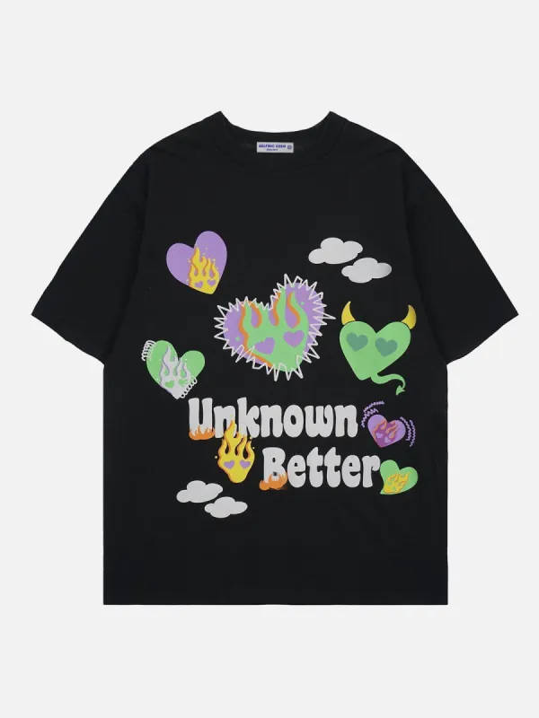 Aelfric Eden Cartoon Flame Heart Print Tee sold by Aelfric Eden