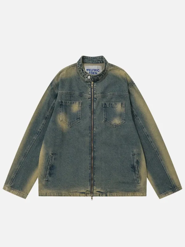 Aelfric Eden Multi Pocket Washed Denim Jacket sold by Aelfric Eden