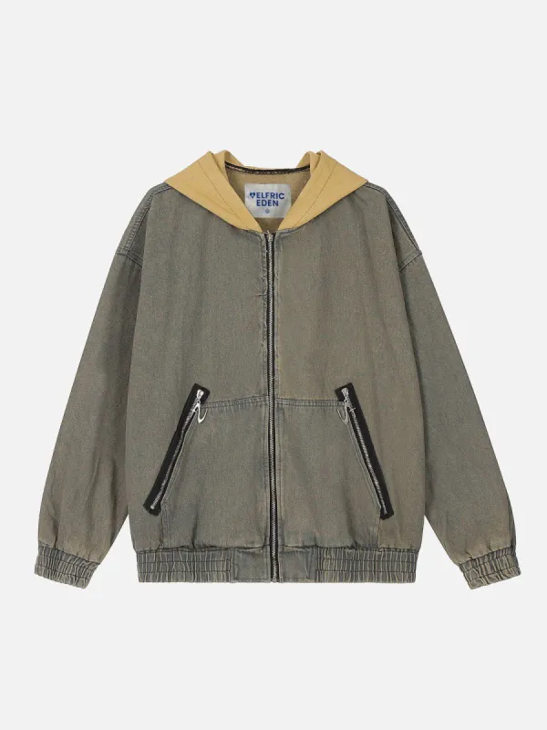 Aelfric Eden Hood Washed Denim Jacket sold by Aelfric Eden