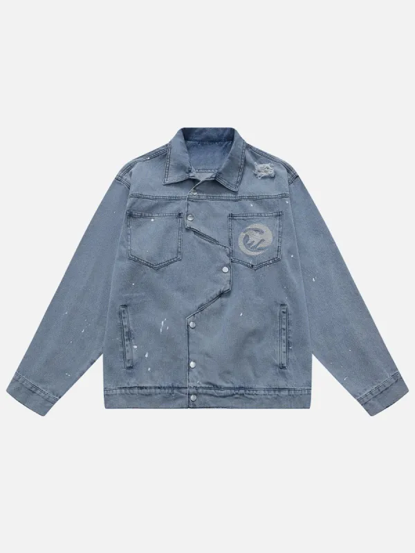 Aelfric Eden Irregular Placket Denim Jacket sold by Aelfric Eden