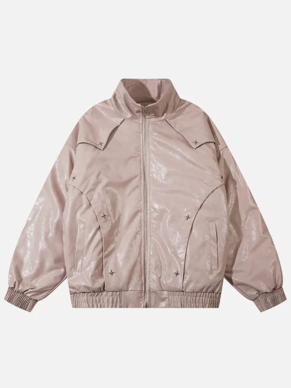 Aelfric Eden Star Rivet Patchwork Leather Winter Coat sold by Aelfric Eden