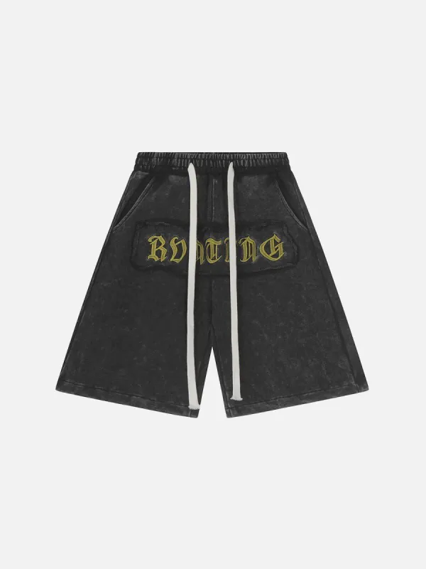 Aelfric Eden Letter Embroidery Shorts sold by Aelfric Eden