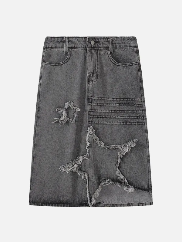 Vintage Star Raw Hem Half-length Skirt sold by Aelfric Eden