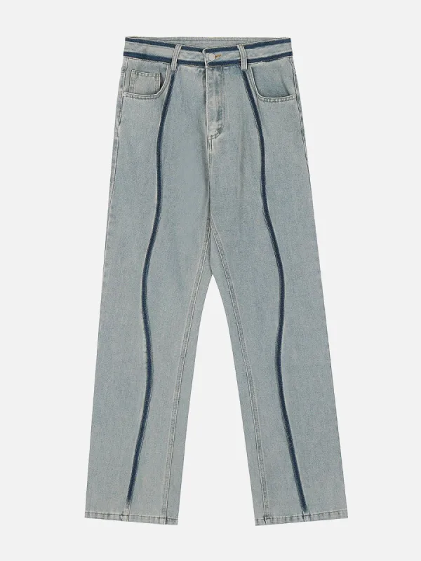 Aelfric Eden Oblique Stripe Straight Jeans sold by Aelfric Eden
