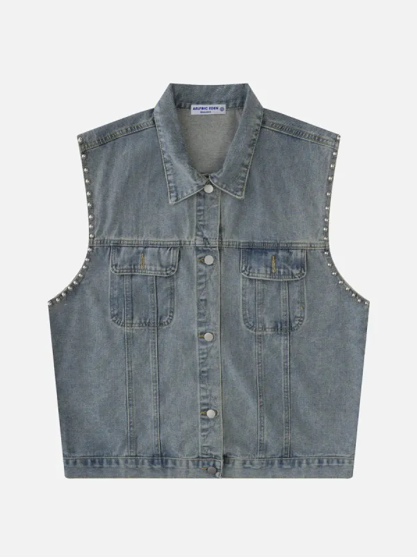 Aelfric Eden Vintage Rivet Denim Vest sold by Aelfric Eden