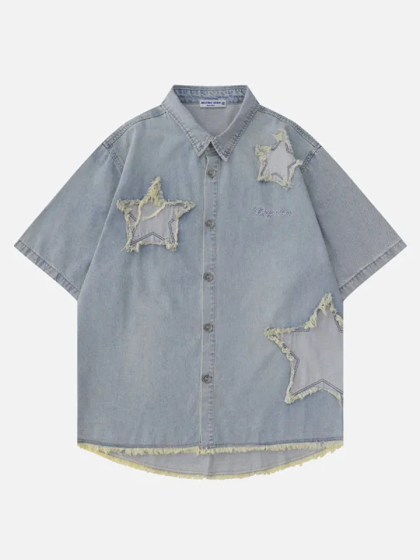 Aelfric Eden Fringe Star Patch Short Sleeve Shirts sold by Aelfric Eden