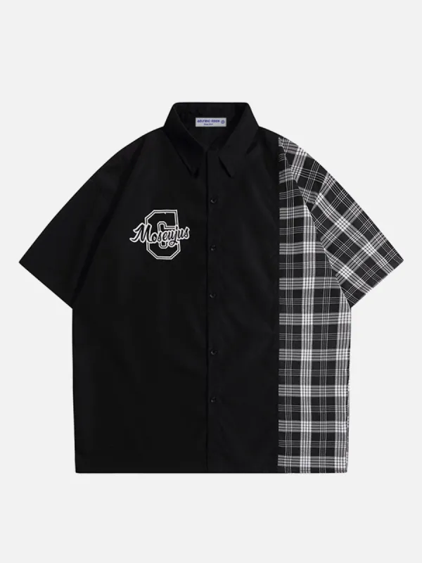 Aelfric Eden Patchwork Plaid Short Sleeve Shirts sold by Aelfric Eden