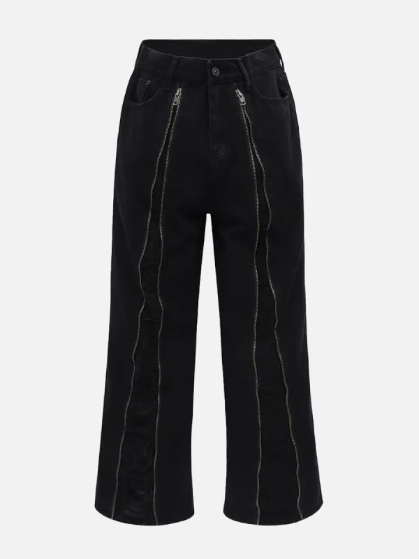 Aelfric Eden Distressed Zip Up Jeans made by Aelfric Eden