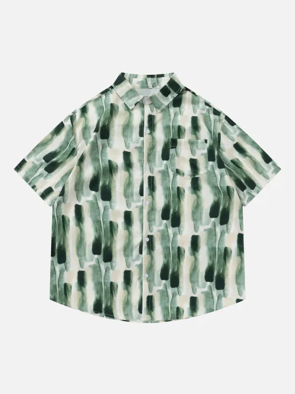 Aelfric Eden Green Oil Tie Dye Short Sleeve Shirts sold by Aelfric Eden