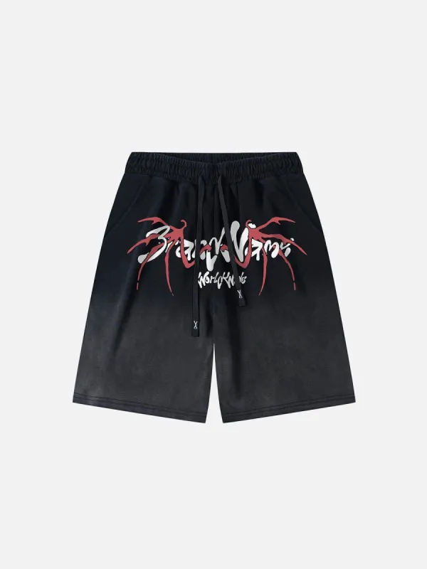 Aelfric Eden Irregular Letter Print Shorts sold by Aelfric Eden