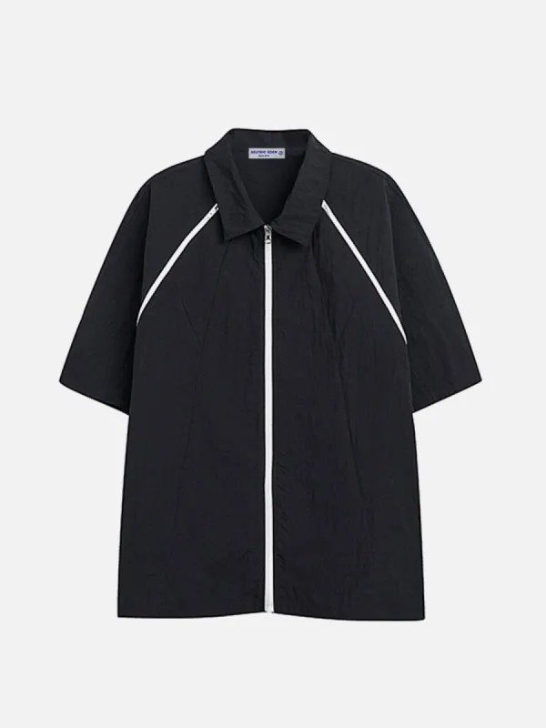 Aelfric Eden Multi Zipper Design Short Sleeve Shirts sold by Aelfric Eden