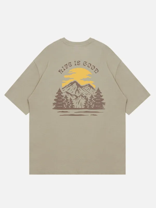 Aelfric Eden Sunset Mountains Print Tee sold by Aelfric Eden