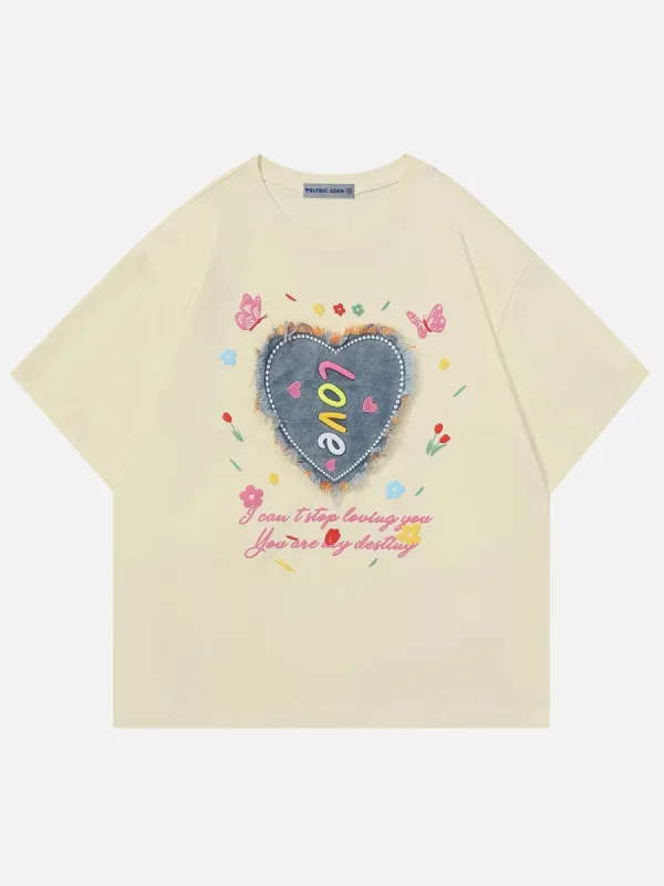 Aelfric Eden Denim Heart Tee sold by Aelfric Eden