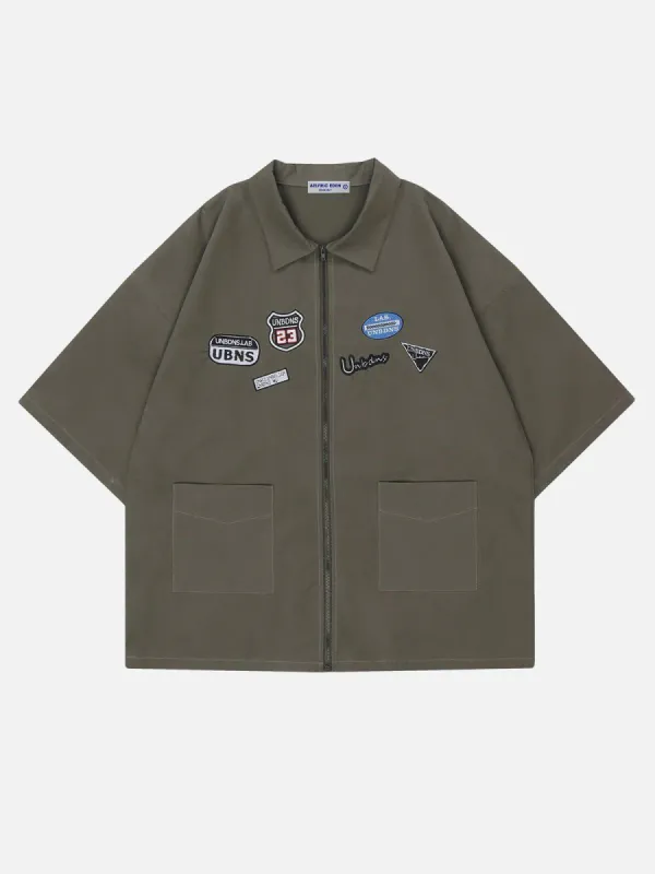 Aelfric Eden Applique Embroidery Short Sleeve Shirts sold by Aelfric Eden