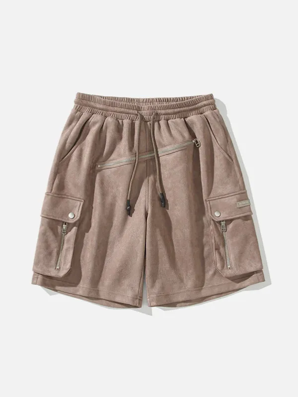 Aelfric Eden Edgy Zipper Design Suede  Shorts sold by Aelfric Eden