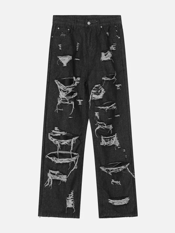 Aelfric Eden Distressed Straight Leg Washed Jeans made by Aelfric Eden