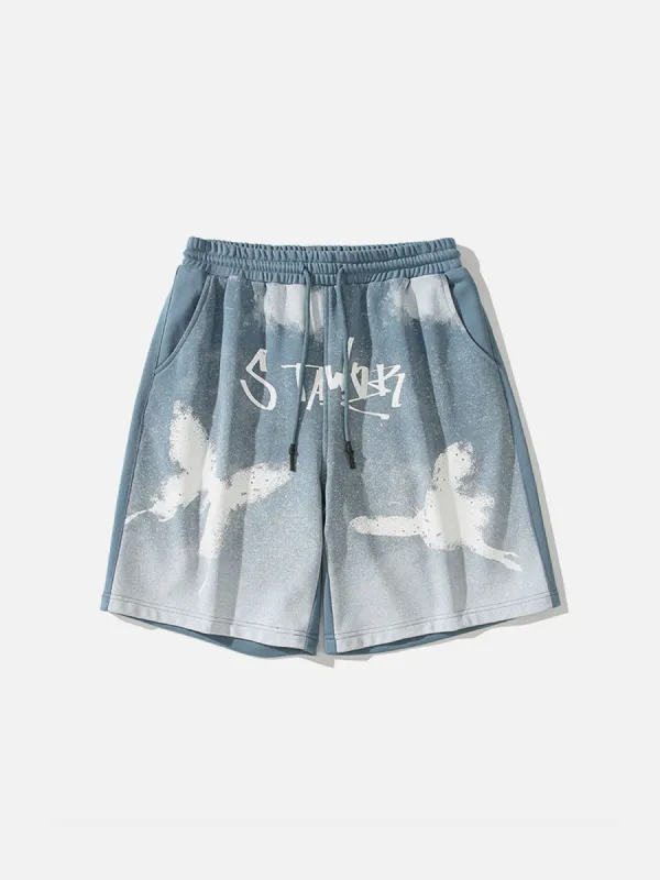 Aelfric Eden Gradient Butterfly Letter Print Shorts sold by Aelfric Eden