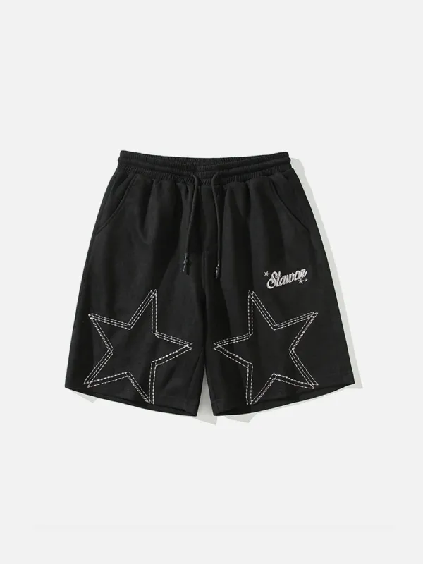Aelfric Eden Suede Stitched Star Shorts sold by Aelfric Eden