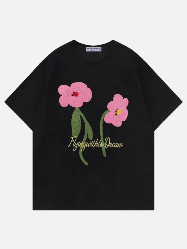 Aelfric Eden Flocking Flower Suede Tee sold by Aelfric Eden