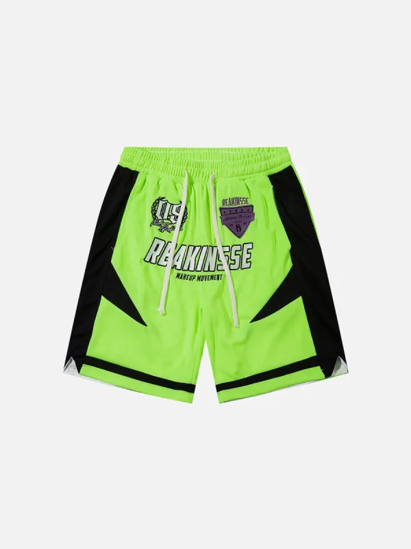 Aelfric Eden Colorblock Embroidered Letter Shorts sold by Aelfric Eden