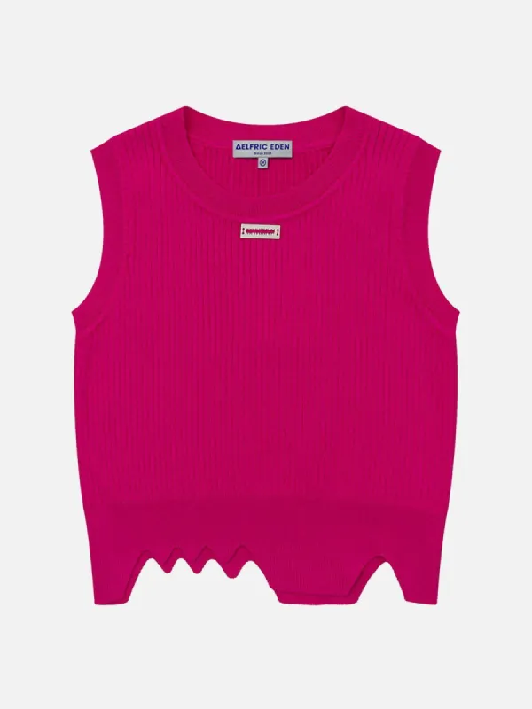 Solid Irregular Knit Tank Top sold by Aelfric Eden