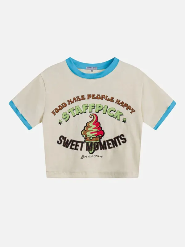 Colorblock Ice Cream Print Tee sold by Aelfric Eden