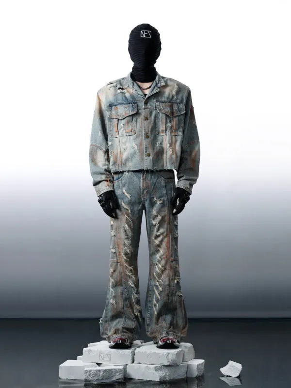 Wasteland Style Distressed Washed Jacket Suit sold by Aelfric Eden