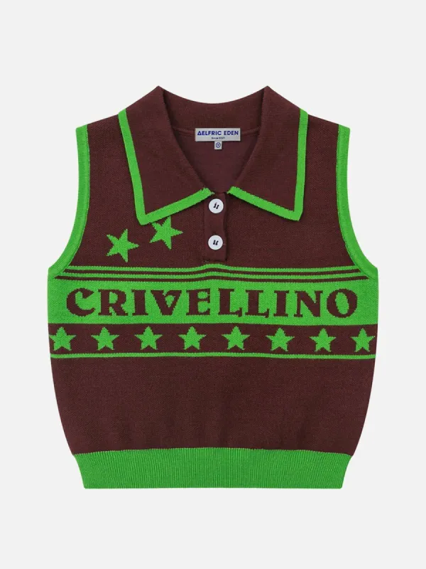 Color Block Letter Jacquard Tank Top sold by Aelfric Eden