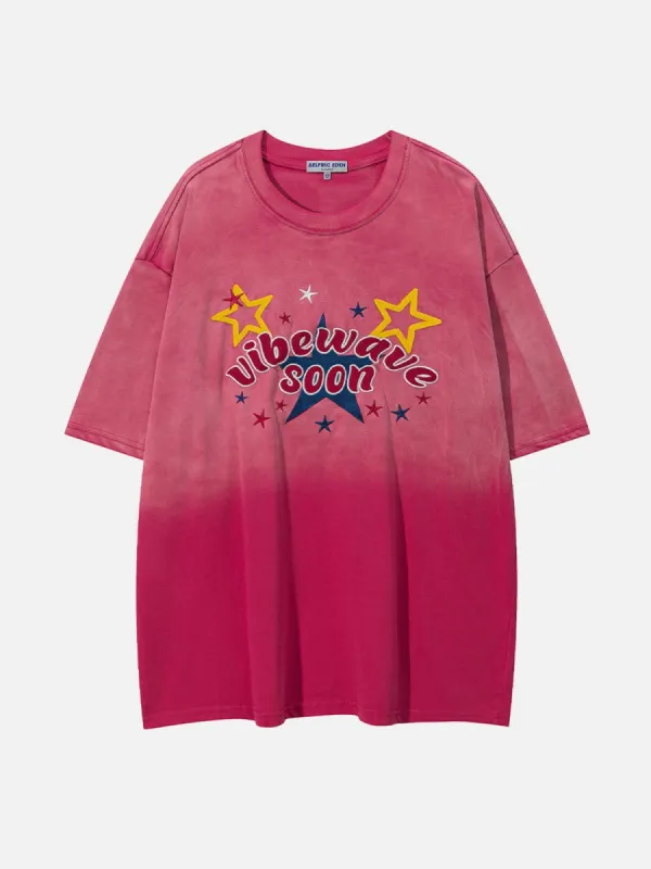 Aelfric Eden Washed Star Embroidery Tee sold by Aelfric Eden