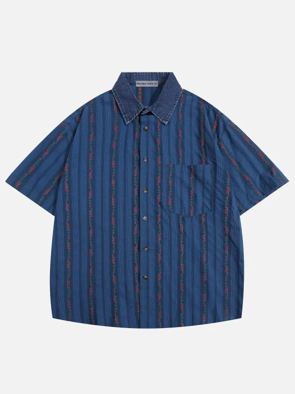 Aelfric Eden Vertical Stripe Short Sleeve Shirt sold by Aelfric Eden