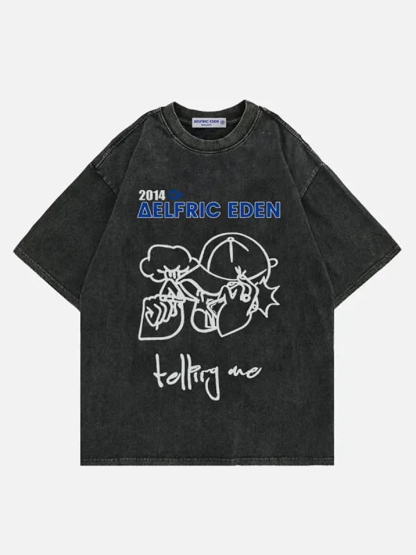 Aelfric Eden Line Pattern Print Tee sold by Aelfric Eden