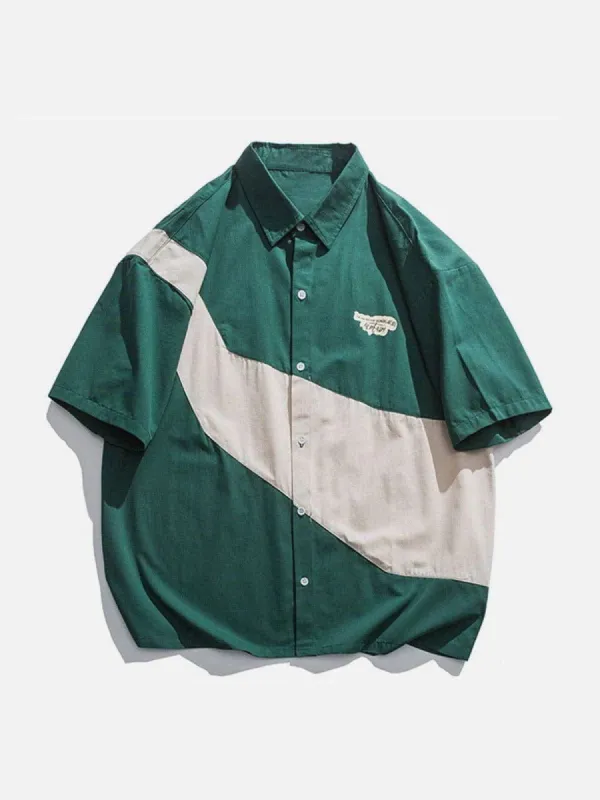 Color Block Short Sleeve Shirt sold by Aelfric Eden