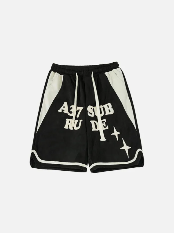 Aelfric Eden Letters Patchwork Shorts sold by Aelfric Eden