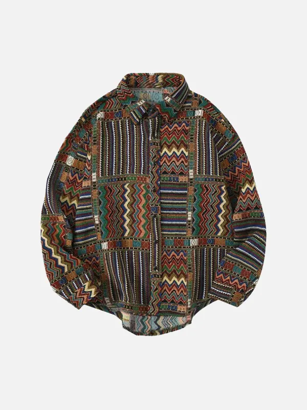 Wavy Line  Long Sleeve Shirt made by Aelfric Eden