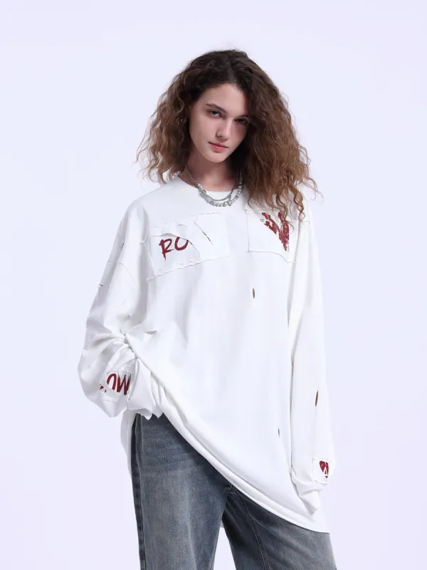 Aelfric Eden Distressed Print Sweatshirt sold by Aelfric Eden