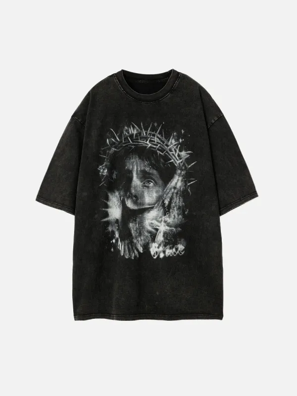 Vintage Jesus Print Tee sold by Aelfric Eden