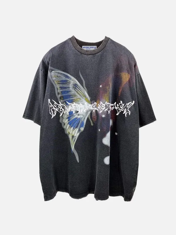 Irregular Butterfly Print Tee sold by Aelfric Eden