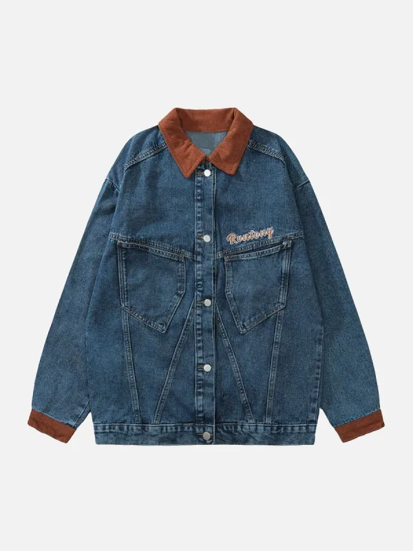 Aelfric Eden Vintage Patchwork Embroidered Denim Jacket sold by Aelfric Eden