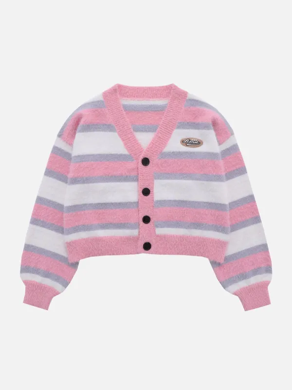 Aelfric Eden Cropped Striped Clashing Colours Cardigan sold by Aelfric Eden