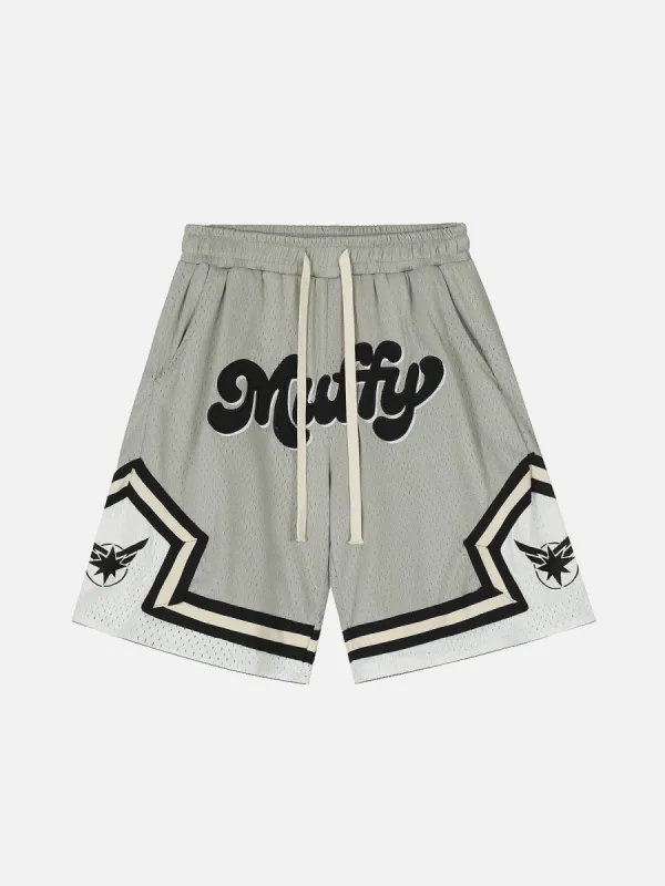 Aelfric Eden Letter Print Color Blocking Shorts sold by Aelfric Eden