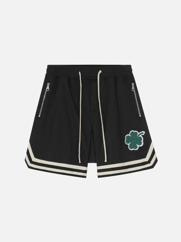 Aelfric Eden Embroidered Four-leaf Clover Shorts sold by Aelfric Eden