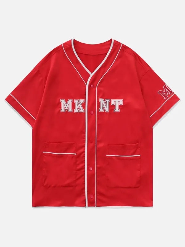 Aelfric Eden Embroidered Letters Varsity Short Sleeve Shirts sold by Aelfric Eden