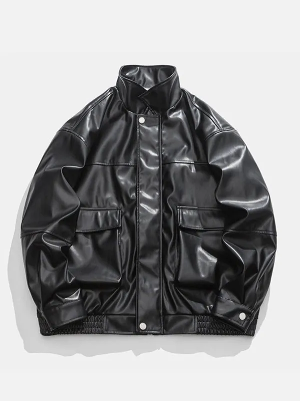 Aelfric Eden Solid Large Pocket PU Jacket sold by Aelfric Eden
