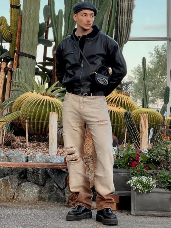 Aelfric Eden Letter Patch Straight Jeans sold by Aelfric Eden