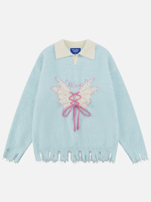 Aelfric Eden Butterfly Pattern Lapel Sweater sold by Aelfric Eden